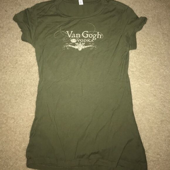 NEW Van Gough Vodka Army Green Fitted T - Small - Picture 3 of 5